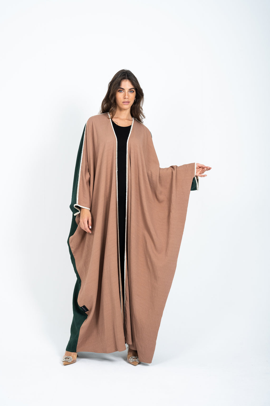 Brown green abaya