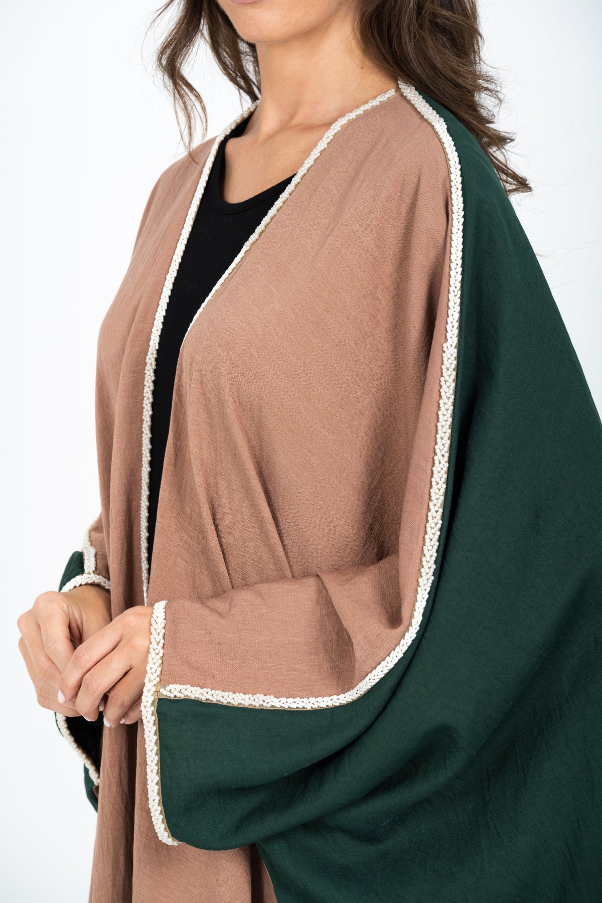 Brown green abaya