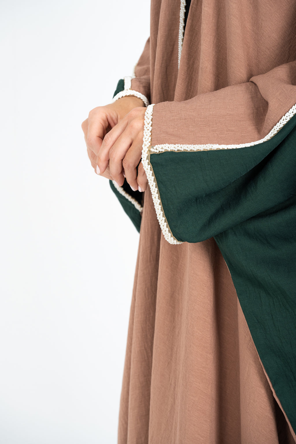 Brown green abaya