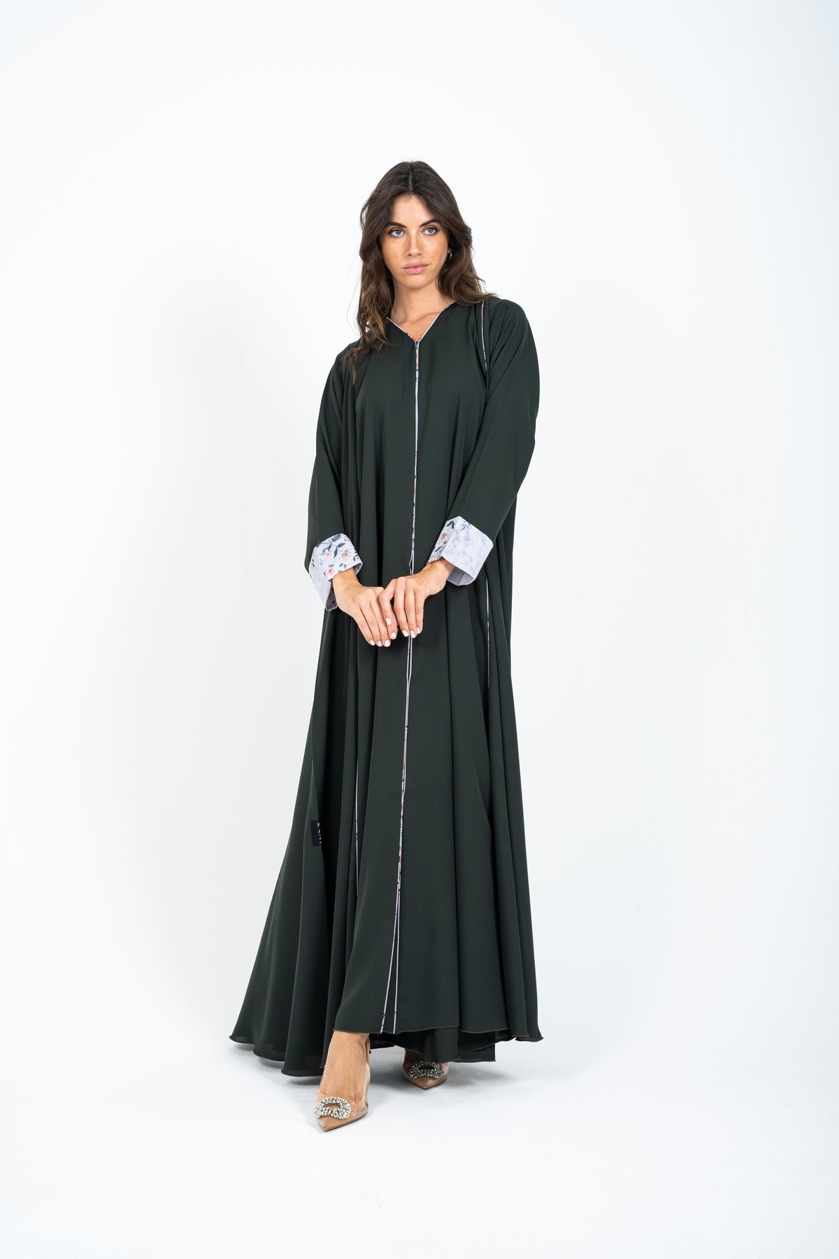 Green Printed Abaya