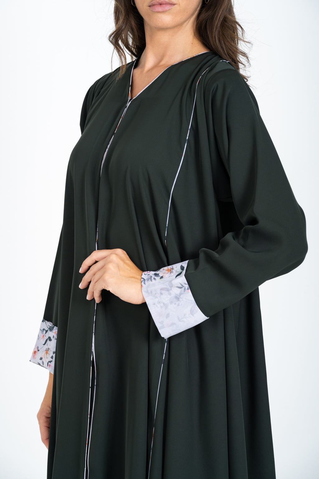 Green Printed Abaya