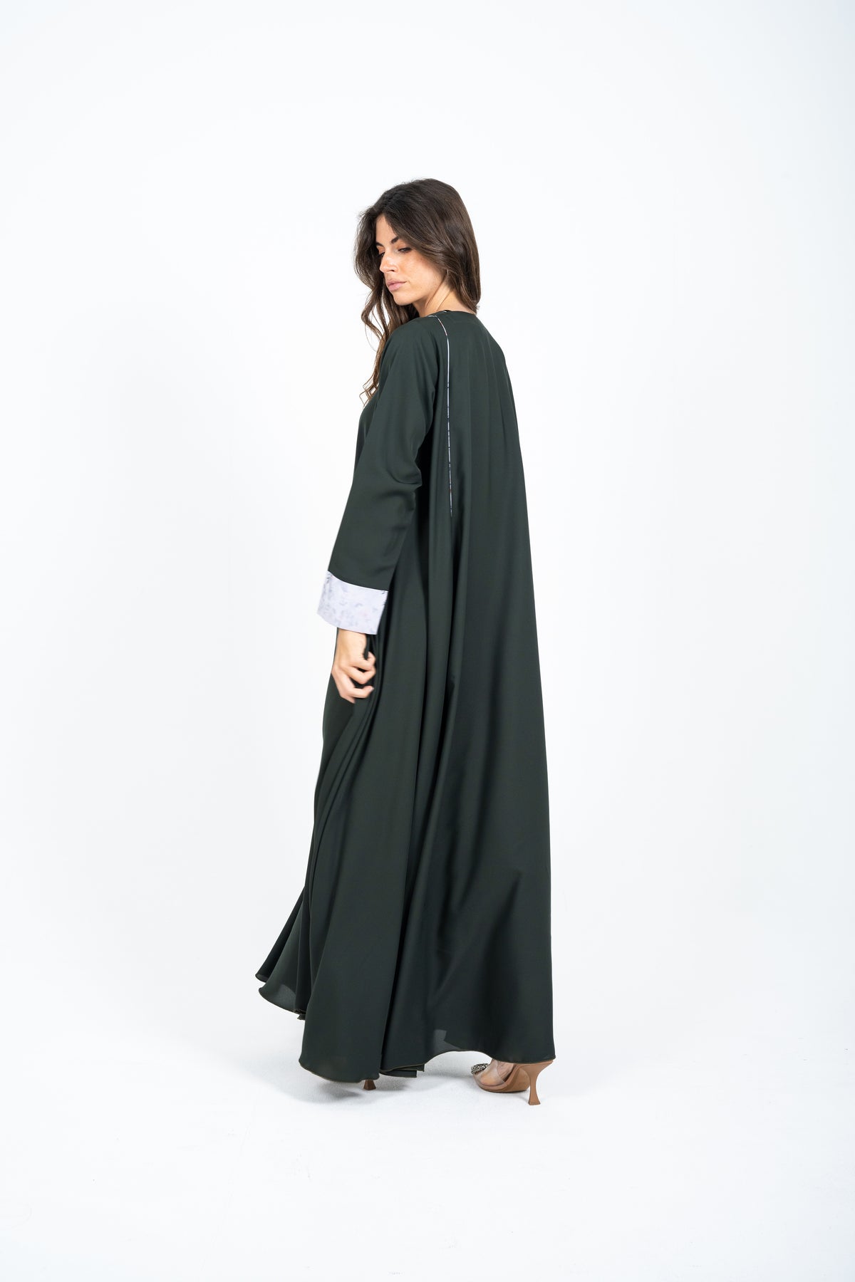 Green Printed Abaya