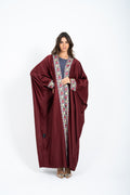 Maroon lace abaya