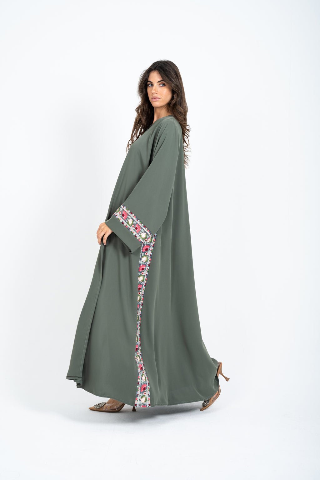 Green Lace Abaya