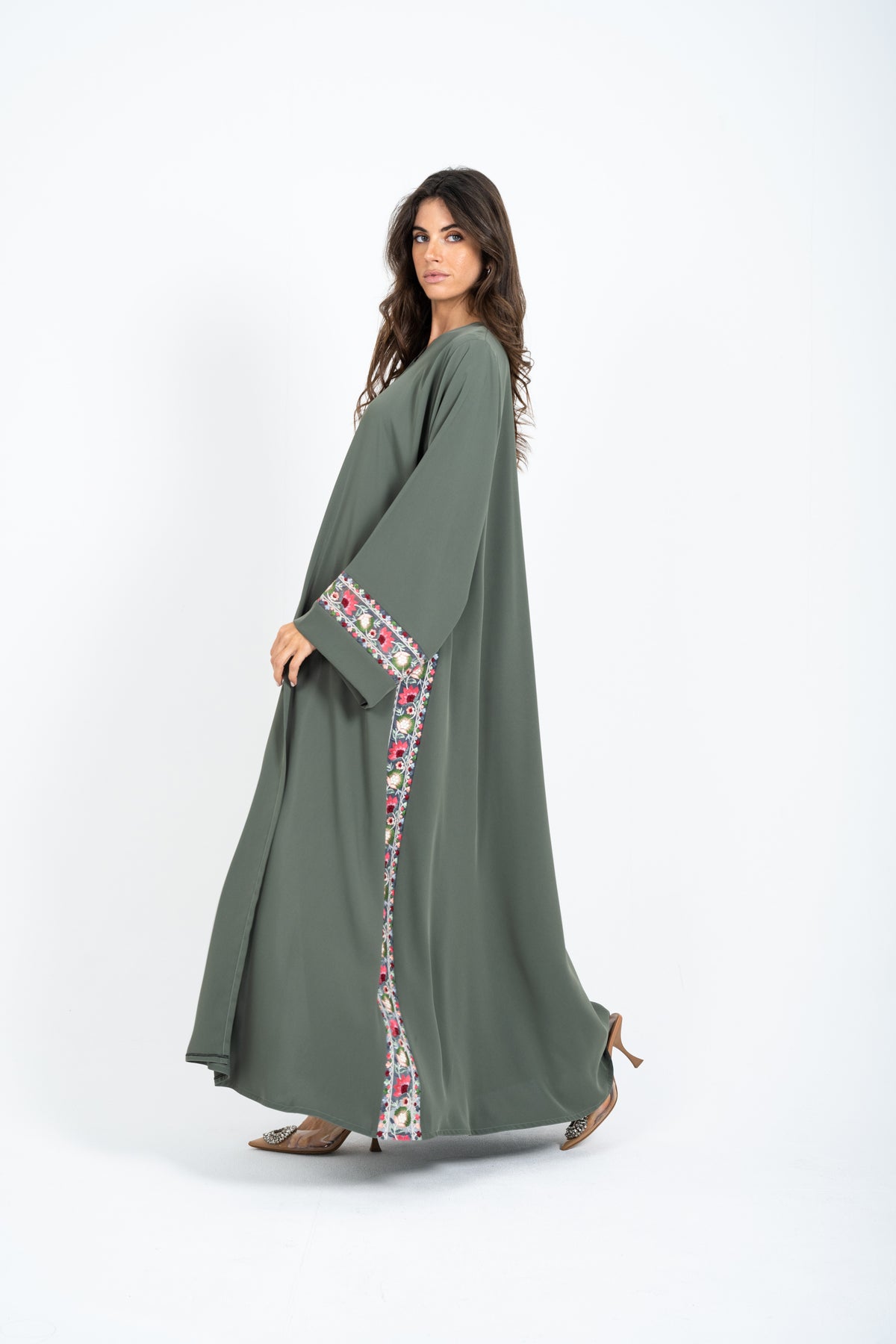 Green Lace Abaya