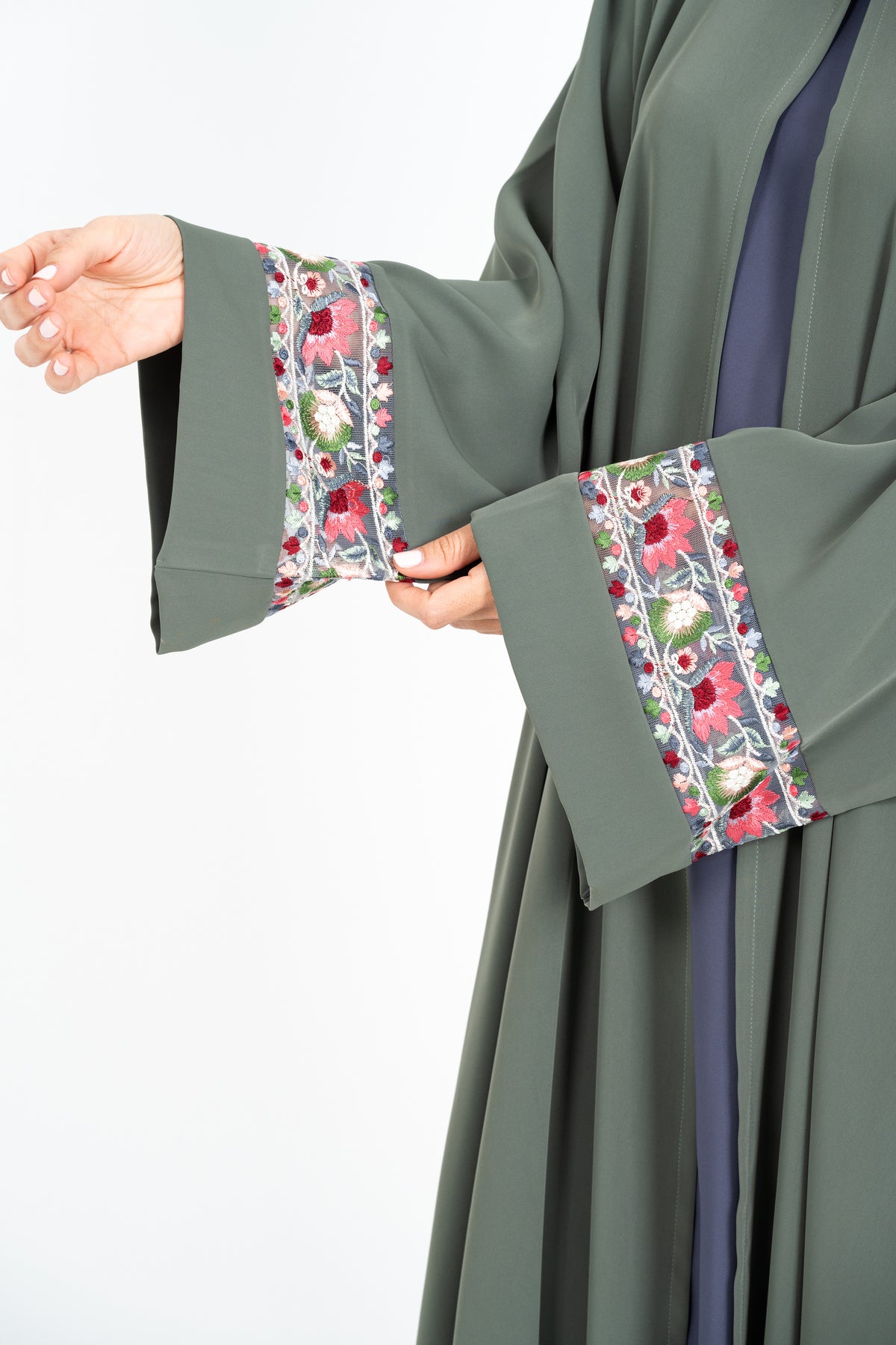 Green Lace Abaya