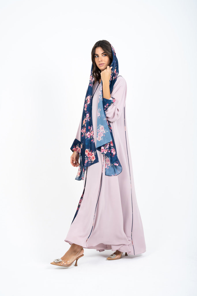 Blue Printed Abaya