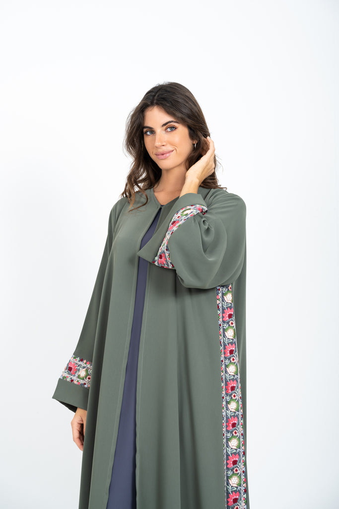Green Lace Abaya