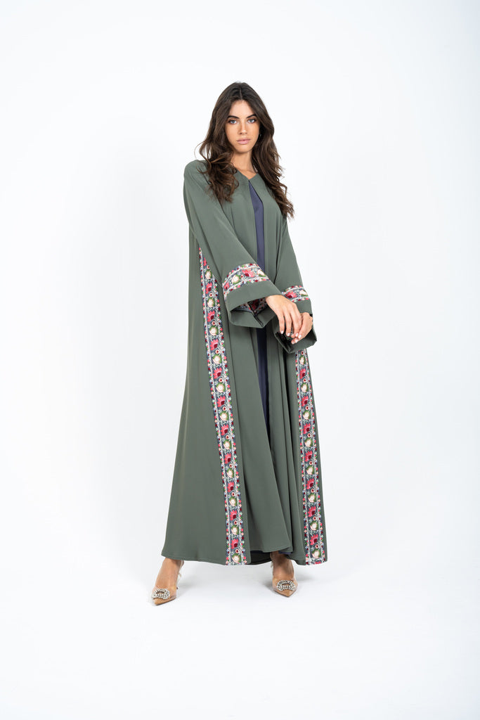 Green Lace Abaya
